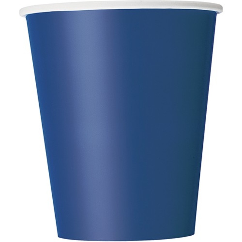 8 party paper cups Valentina dark blue 266ml