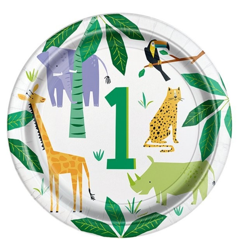 8 Wild Spirit jungle paper plates 23cm