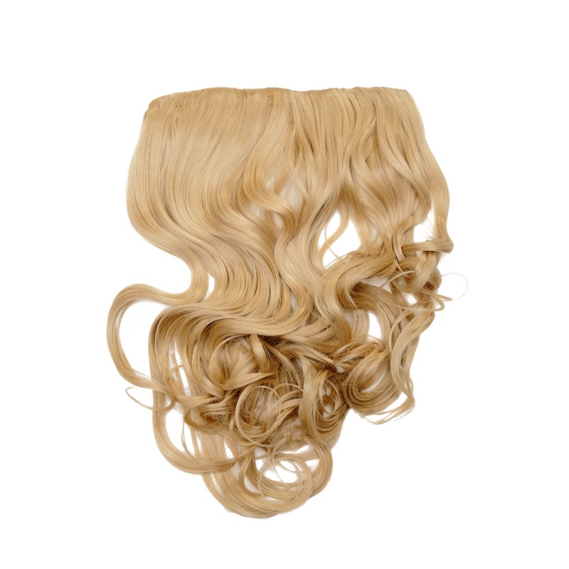 Hairpiece Halfwig 5 clip Clip-In Extension long curled curls medium blond WH5008-180C-26
