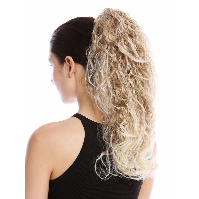 Ponytail Hairpiece long voluminous curled blond beach look bleached tips 237-V