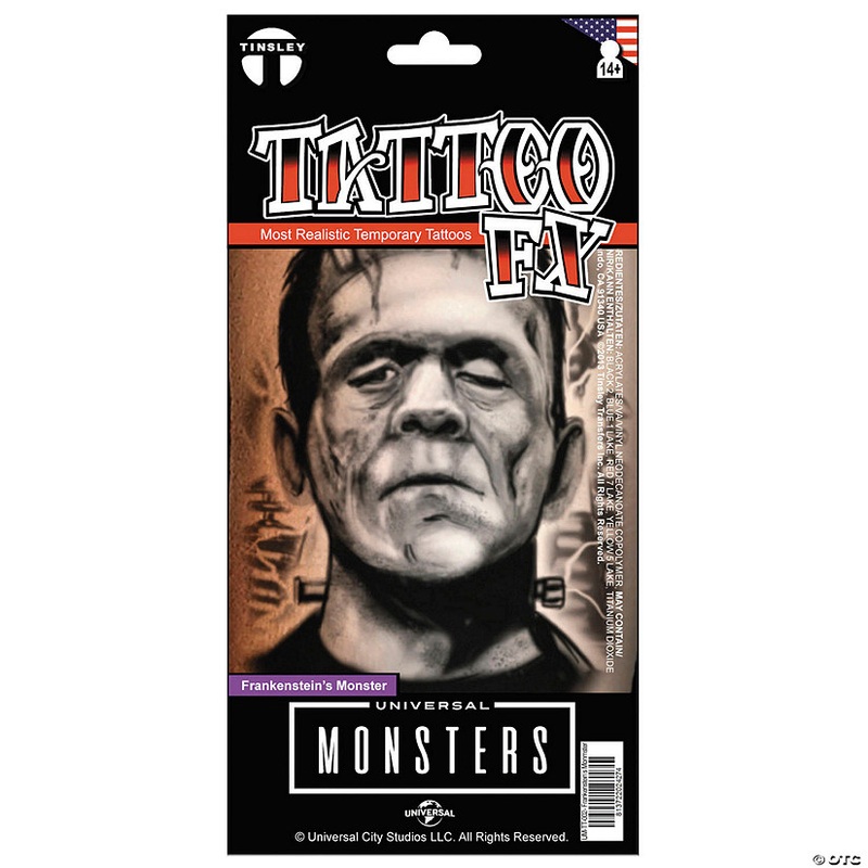 Tinsley Transfers Universal Monsters Frankenstein’s Monster Temporary Tattoo