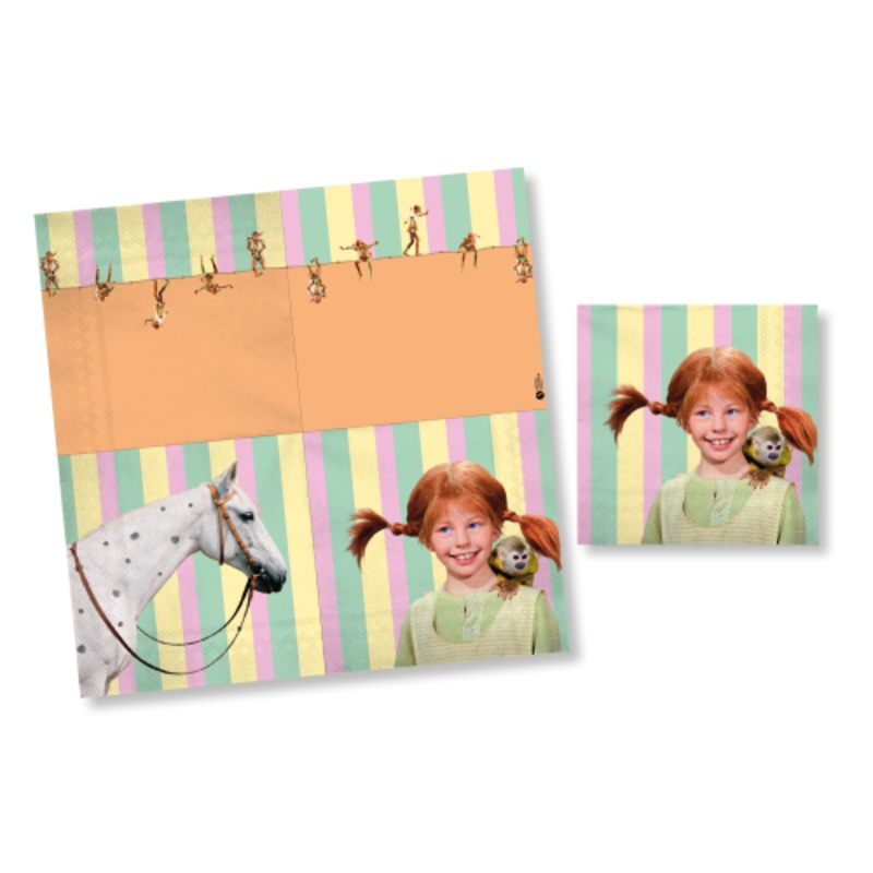 20 Pippi Longstocking napkins 33cm
