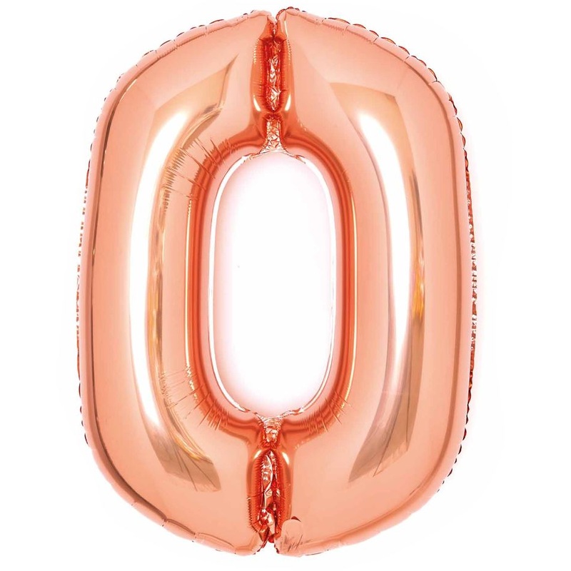 25” Rose Gold Numbered Foil Balloon #0