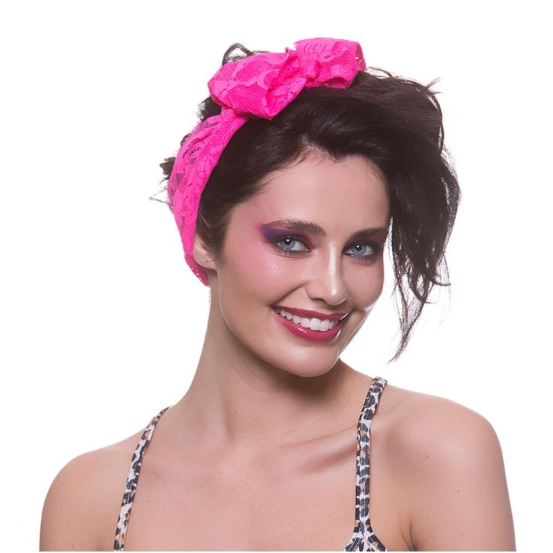 80’s Neon Pink Lace Scarf