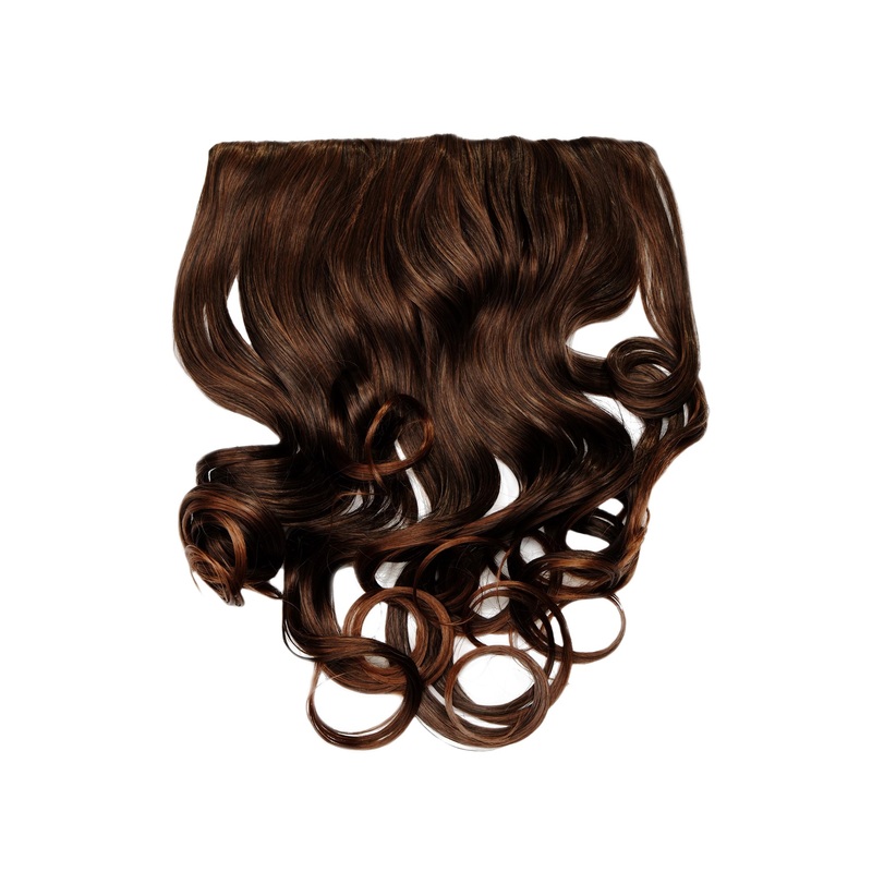 Hairpiece Halfwig 5 clip Clip-In Extension long curled curls chestnut brown mix WH5008-180C-2T30