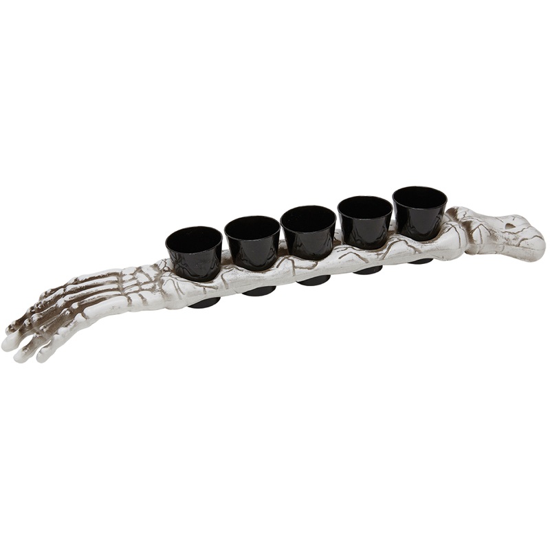 Halloween Skeleton Arm with Shot Glasses