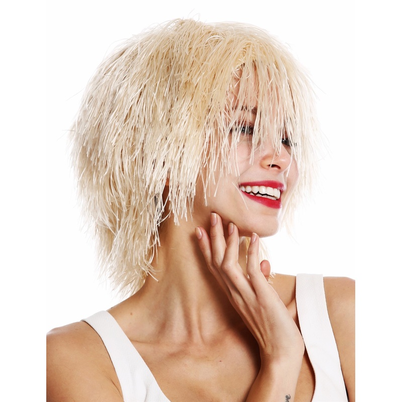 Party Carnival wig women men shaggy strawy voluminous goblin clown blonde MMSLW