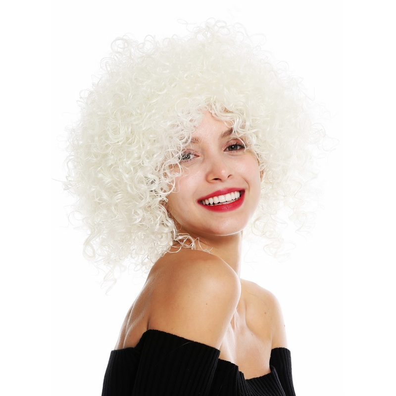 Women’s wig short voluminous frizzy curly curls wild white angel VK-11