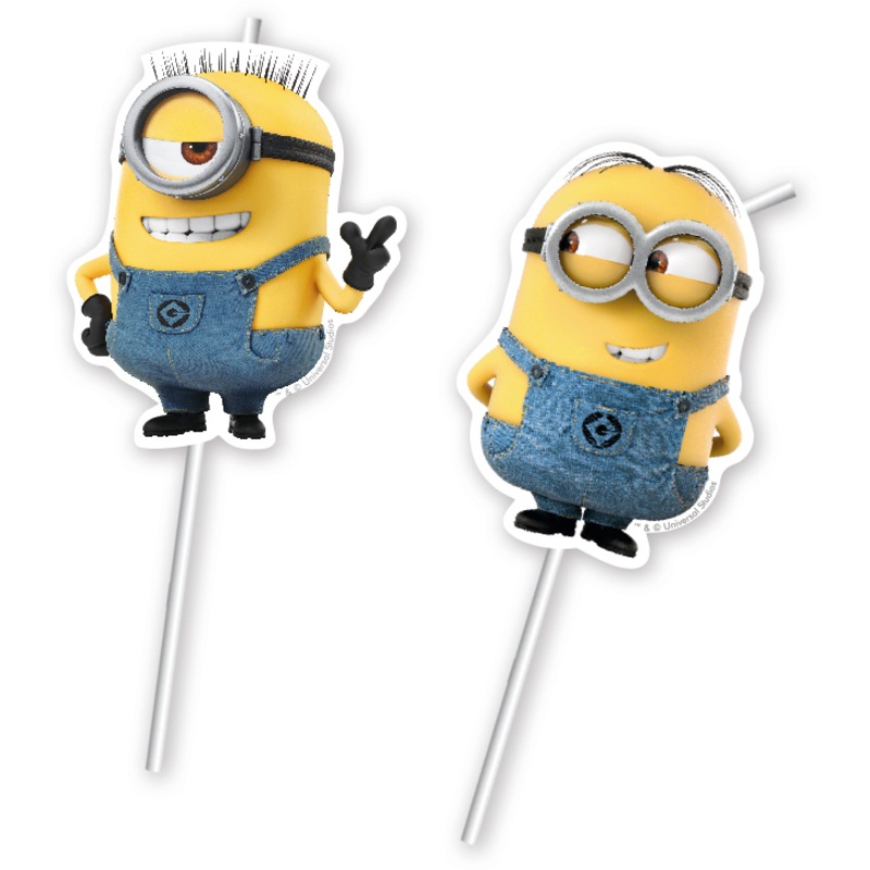 6 cute Minions Flexi straws
