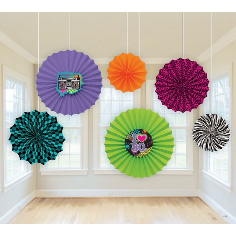 80s paper rosettes 6 pieces