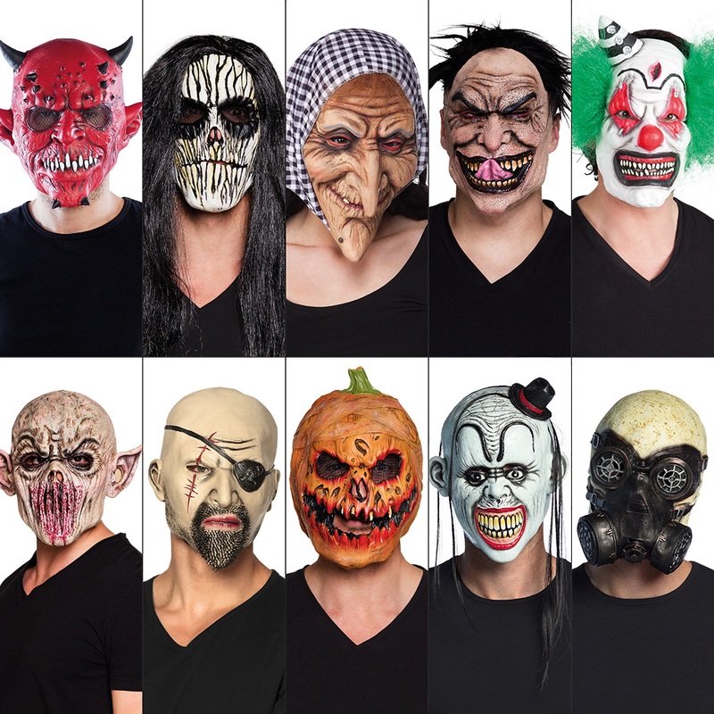 Latex Kopfmaske Halloweensortiment 10 sortiert