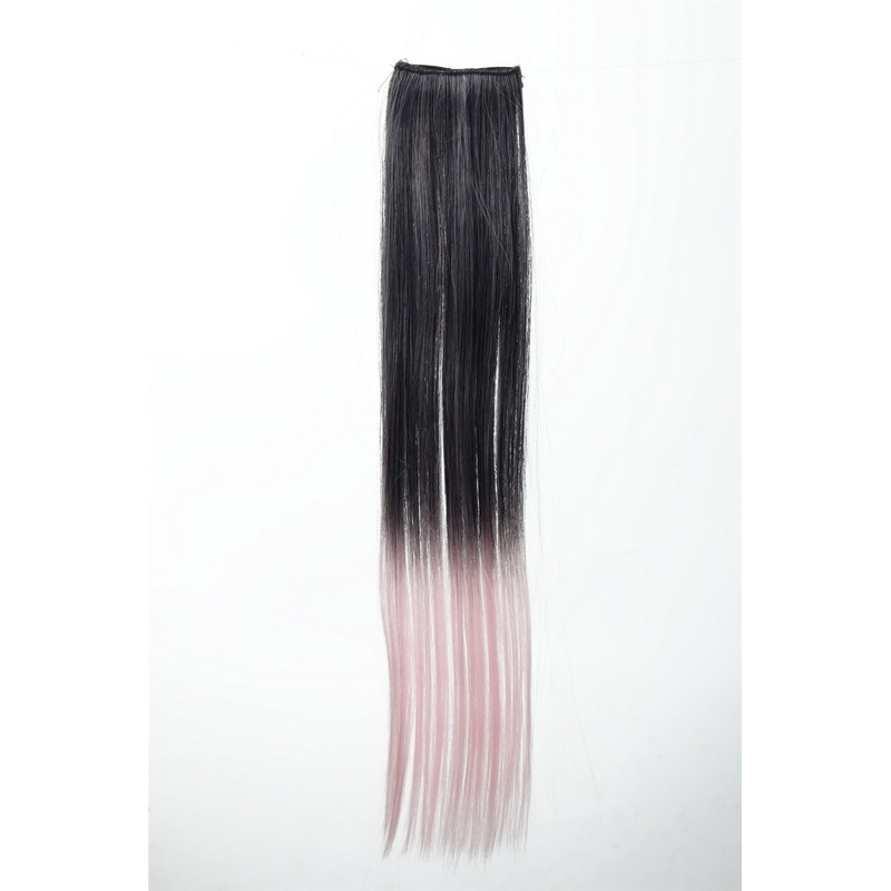 2 Clips Extension Strand Straight 45 cm Ombre Black Pink YZF-P2S18P-1BT2333