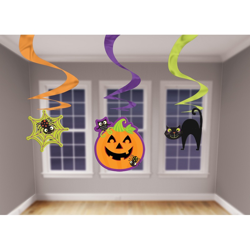 3 witches ride Halloween spiral hanger 45cm