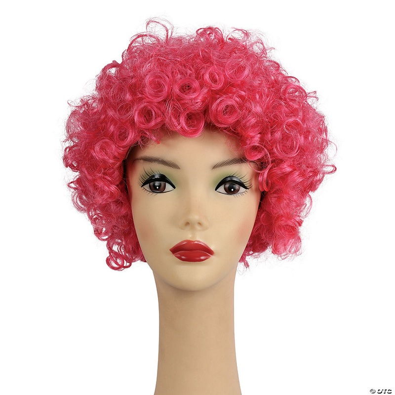 Adults FD Curly Clown Wig – Hot Pink Kap