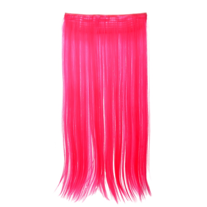 Hairpiece Clip-In Extension wide 5 clips straight neon pink YZF-3177-TF2315