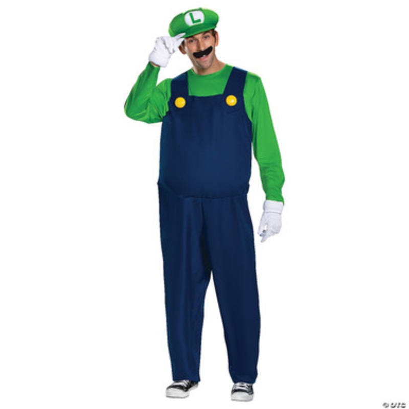 Super Mario Brothers Luigi Adult Deluxe Costume Medium