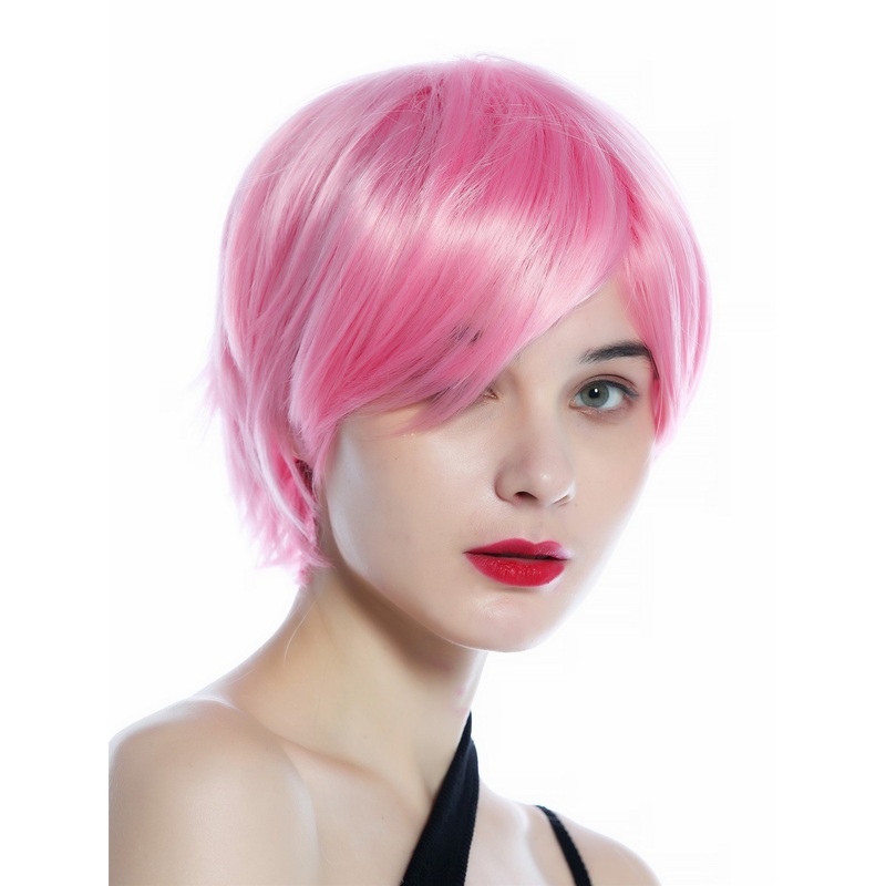 Wig Ladies Wig Cosplay unisex short straight parting Pink hues SZL0855
