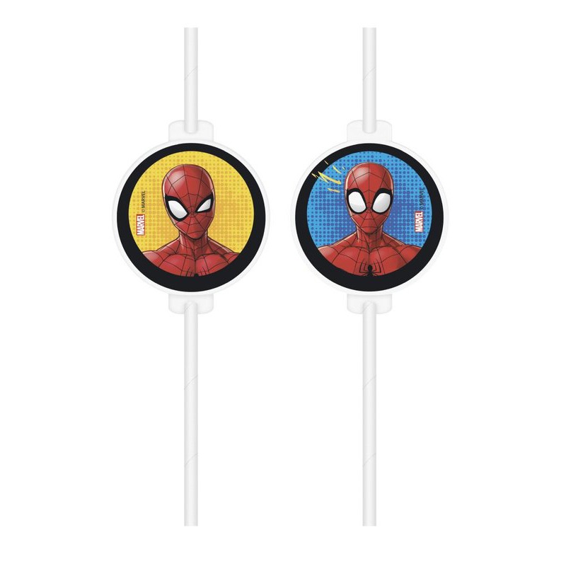 4 Spiderman team up straws