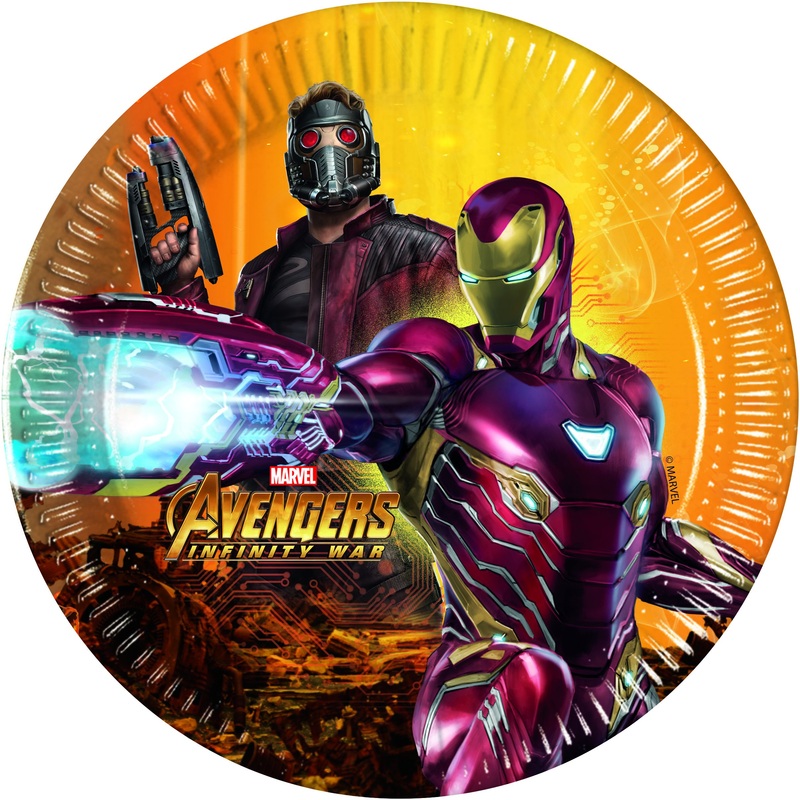 8 Avengers War paper plates 20cm