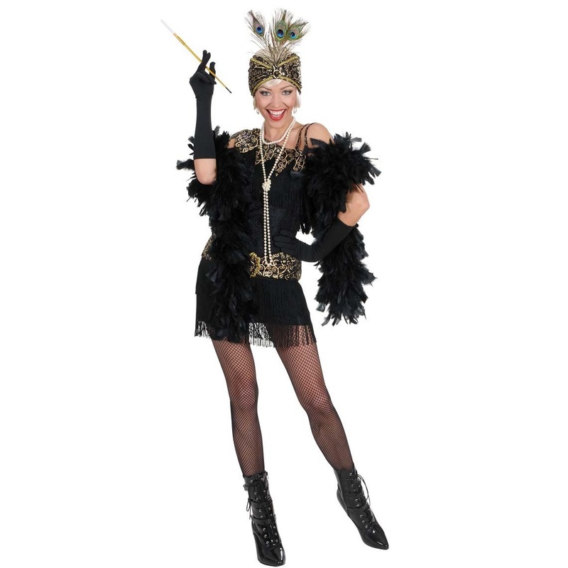 Jazz flapper dress black for women S