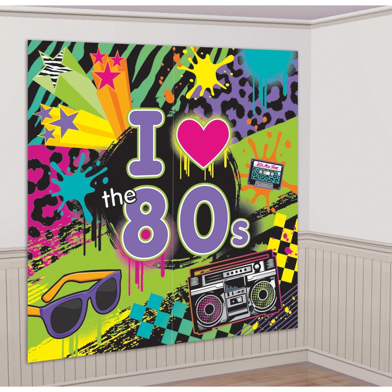 Retro wall backdrop I love the 80s