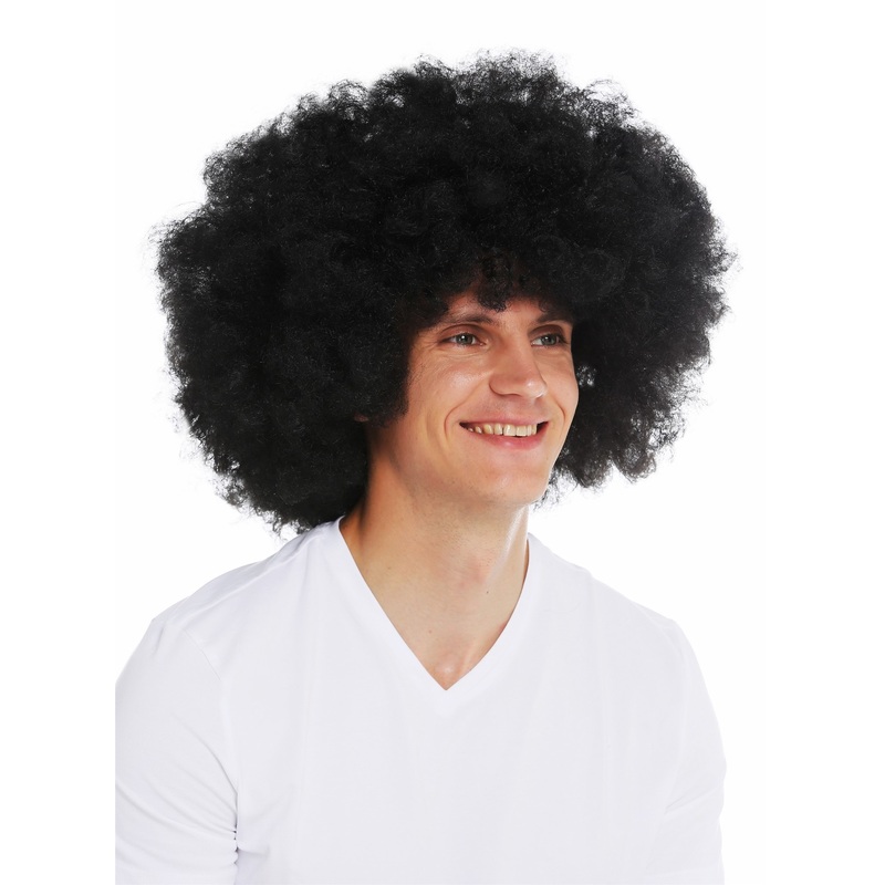XXL big massive afro wig women men carnival Halloween voluminous black 70’s 3256