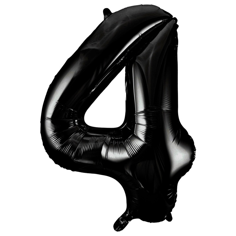 34 Black Numbered Foil Balloon #4