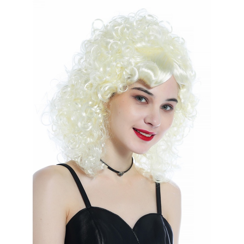Lady wig Halloween retro princess platinum blonde curled curls quiff 70287