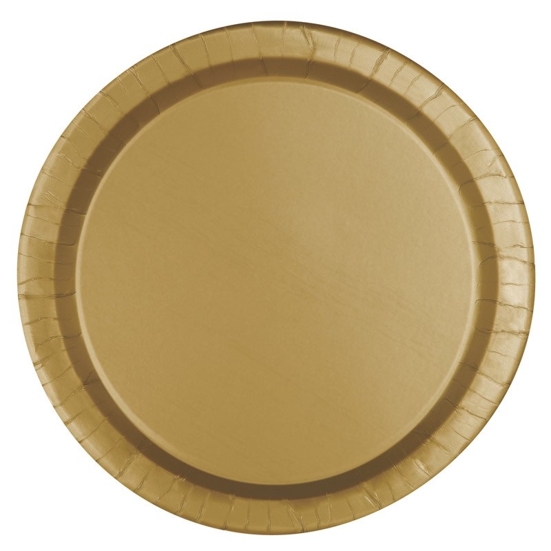 16 paper plates Vera gold 23cm