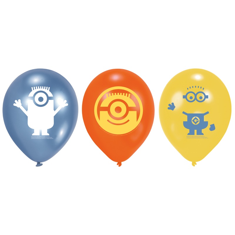 6 Minion Trio balloons 23 cm