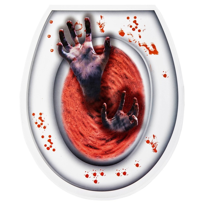 Bloody Toilet Lid Sticker for Halloween
