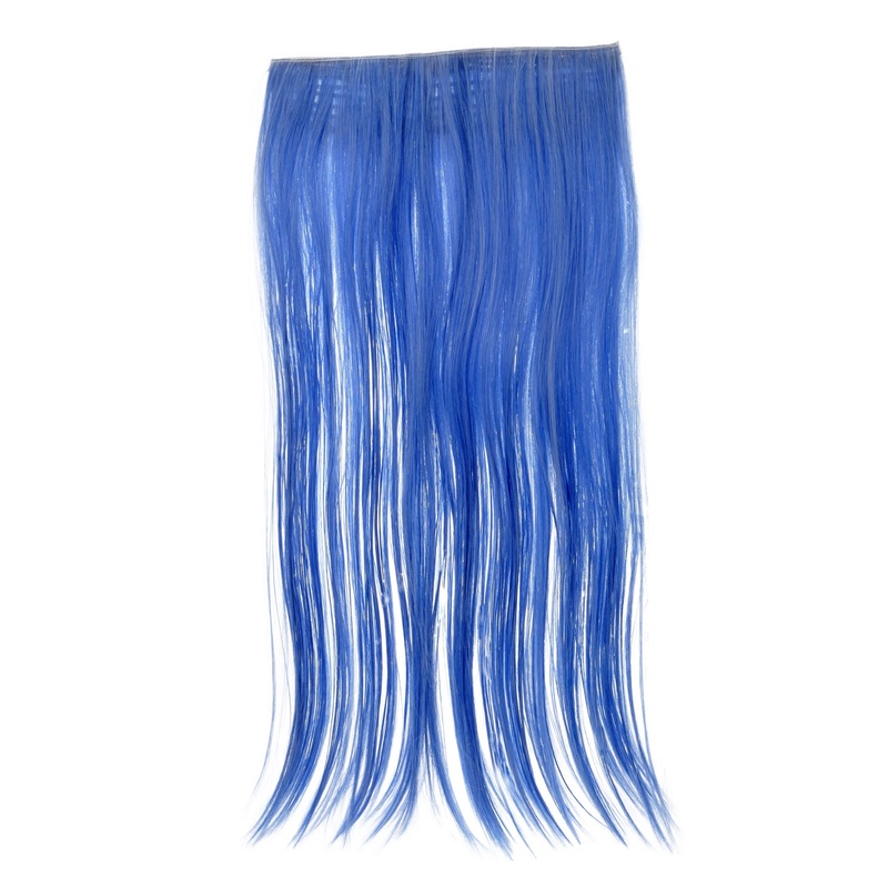 Hairpiece Extension wide 5 clips straight lavender blue-white blonde mix YZF-3179-T2512/1001