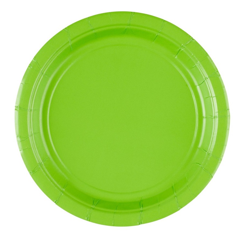 8 paper plates Partytime kiwi green 17.7cm