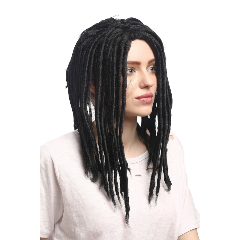 Man Lady Party Wig Halloween Dreadlocks Rasta Rastafari Black 90674