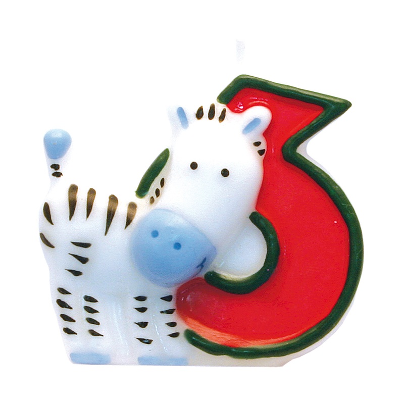 Number 6 cake candle jungle party 5cm