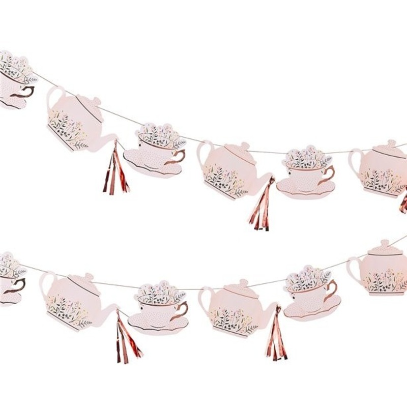 Vintage tea party garland rose gold 3.5m