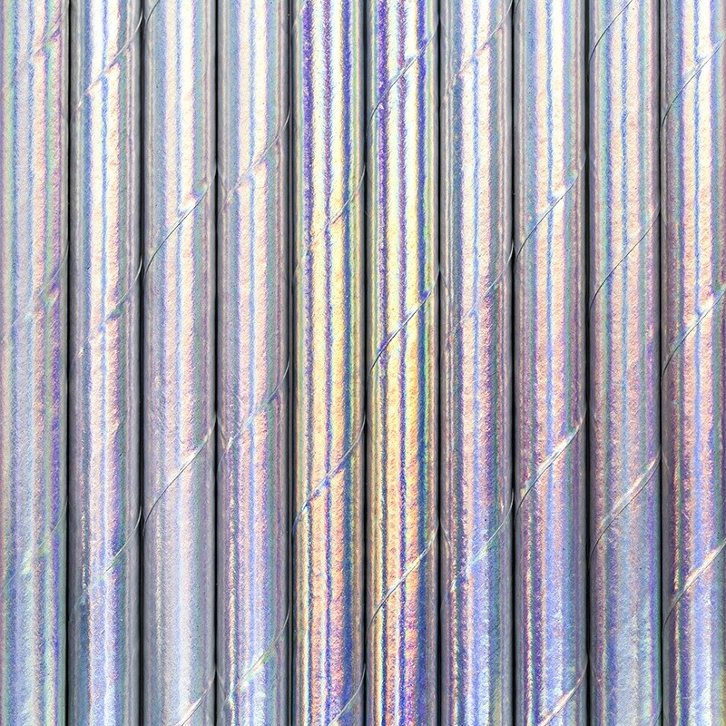 10 metallic paper straws 19.5cm