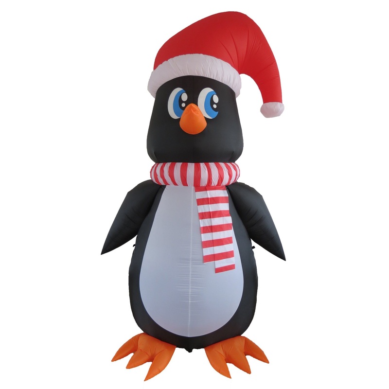 10FT Christmas Cute Indoor Outdoor Inflatable Penguin with LED Lights Decoration