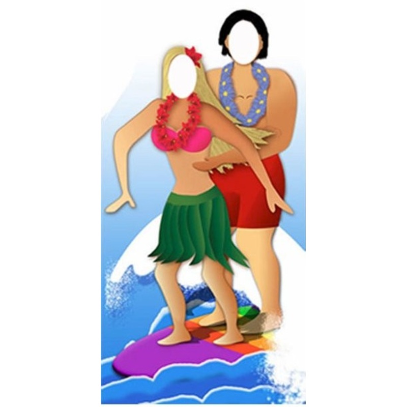 Hawaiian surfer couple photo wall 1,83m