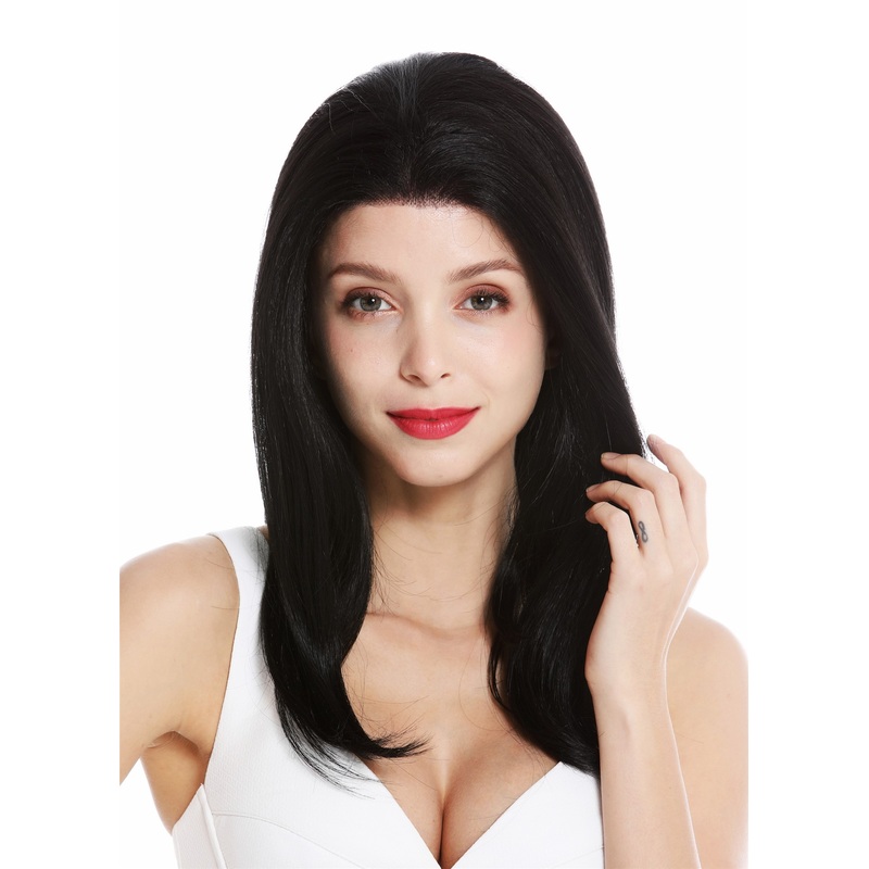 Women’s wig ladies’ wig Lace Front long straight sleek black RGF-2975N