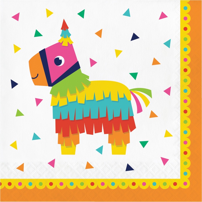 16 Rainbow Fiesta napkins 33cm
