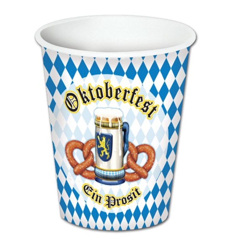8 Bavarian Oktoberfest paper cups