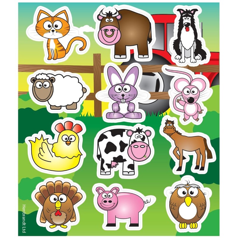 Colorful farm sticker sheet