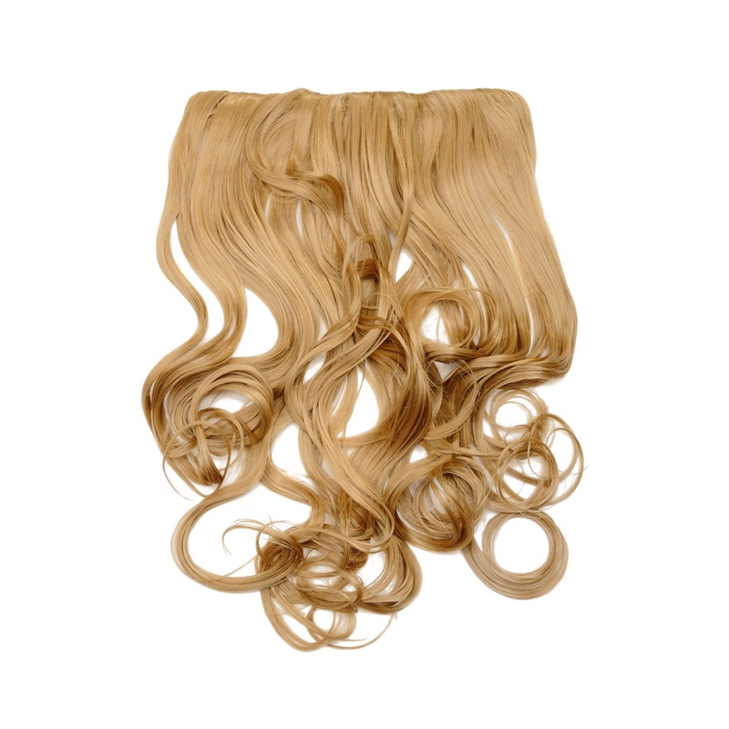 Hairpiece Halfwig 5 clip Clip-In Extension long curled curls gold blond WH5008-180C-24B