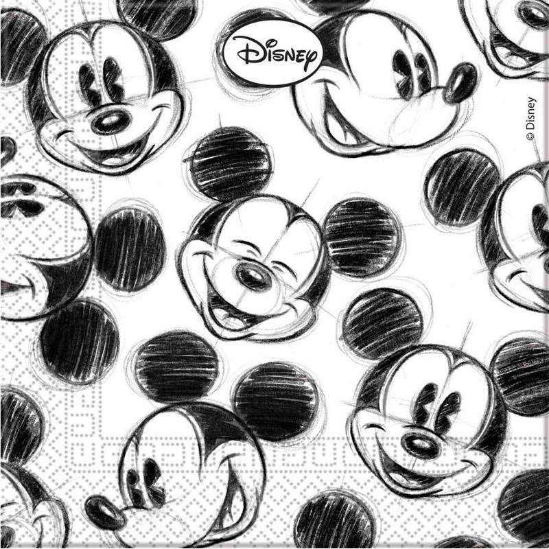 20 Mickey Mouse Drawing Mickey napkins 33x33cm