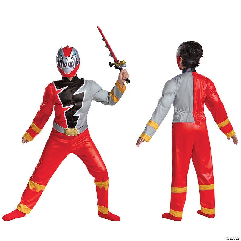 Boy’s Muscle Mighty Morphin Power Rangers Red Ranger Dino Fury Costume