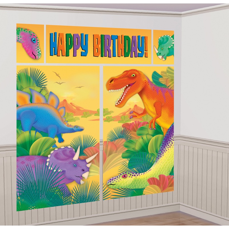 Dino wall backdrop prehistoric giants 5 parts