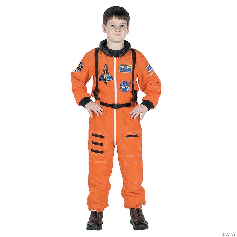 Kids Orange Astronaut Suit Costume
