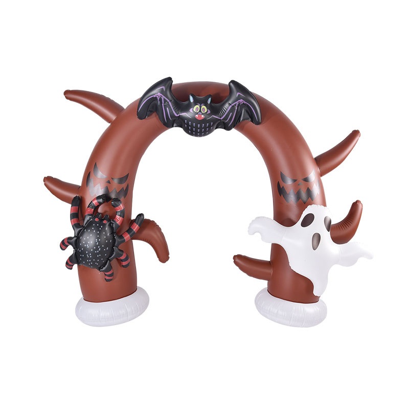 Spooky Halloween Inflatable Tree Archway with Ghost Spider and Bat Decor Inflatables