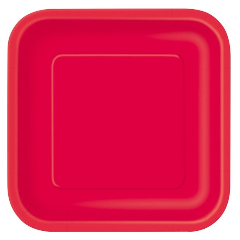 16 paper plates Vera red 18cm